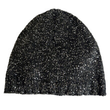 Eye-Catching Black Sequins Hat Sparkly Beanies Adds-Black