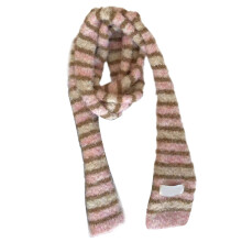 Women Skinny Scarf Knit Thin Knit Belt Long Tie Scarf Bag-Pink