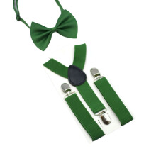 2pack Fasteners Elastic Suspenders Women Men's Shirt-dark green