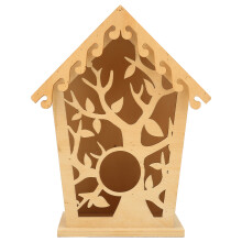 DIY fuglematersett naturlig tre fuglehuspynt for hagedekorasjon trebladdesign hult fuglerede tiltrekker ville fugler naturelskere