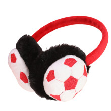 Unisex Soccer Ear Covers Plush Cold Weather Earmuffs-White