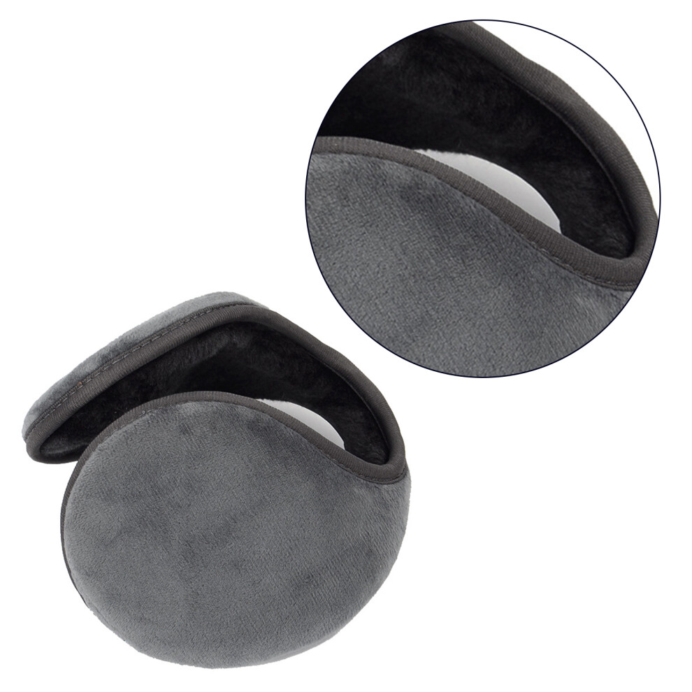 Gray Soft Plush Ear Warmer Winter Warm Earmuffs For Womens Men