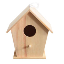 Căsuță pentru păsări din lemn nefinisat pentru grădină și terasă, căsuțe pentru păsări personalizabile, cu farmec rustic, hrănitoare