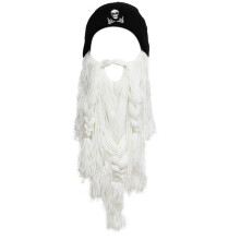 Adult Kids Knit Beard Hat Elastic-Skeleton white beard child