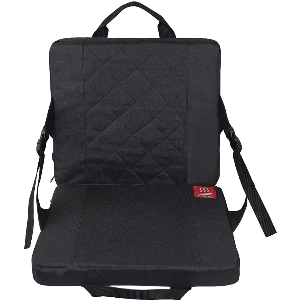 Heating Seat Cushion Portable Electric Heating Pad With Adjustable Temperature For Outdoor Use Black 38x33x33 cm