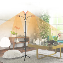 LED Floor Light With Adjustable Base, Full Spectrum Grow Light, 53.5 Inch Diagonal, Auto On/Off, Dimmable Level 5