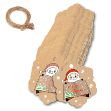 Herzliche Geschenkanhänger aus Bastelpapier mit Kordel für DIY-Projekte, ideal zum Personalisieren von Weihnachtsgeschenken. Vielseitig einsetzbar.