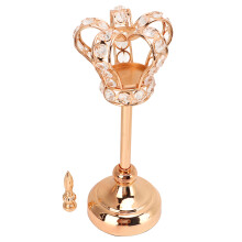 Golden Crystal Votive Holders, Wedding Table Centerpieces, Elegant Candle Holders For Dining Room Decor, Flame Retardant Non Fading, Crown Shape