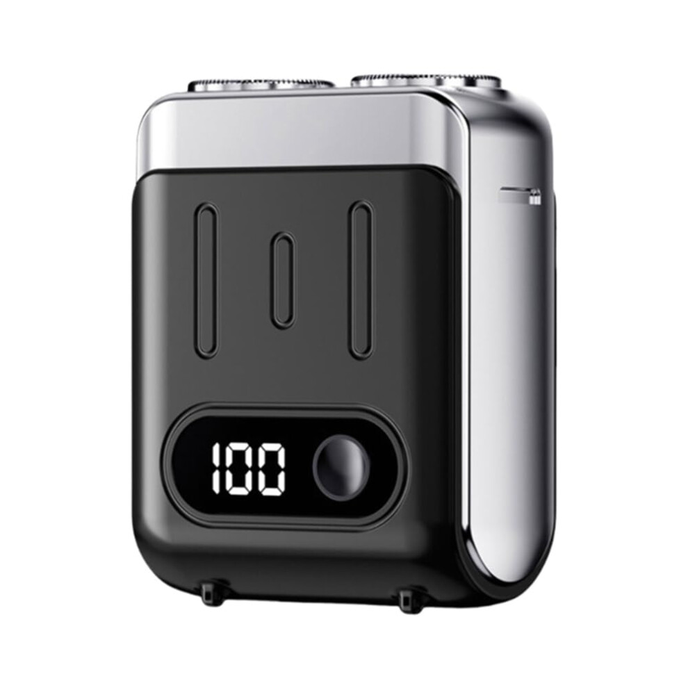 Black Portable Electric Shaver Travel Trimmer With Digital Display For Beard Shaving