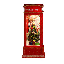 6-uurs timerdecoratie, draaiende glinsterende kerstlantaarn, muzikale sneeuwbollen, kerst- en Thanksgiving-ornamenten, USB-voeding, werkt op