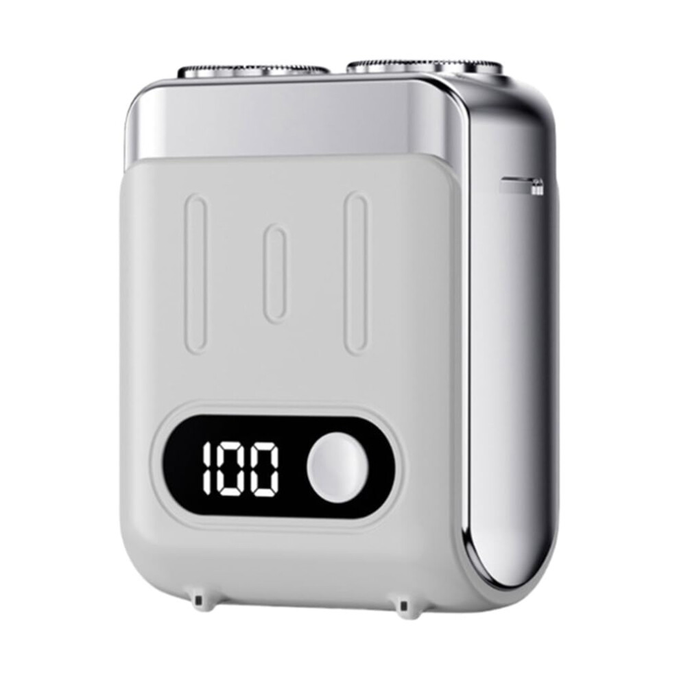 Silver Portable Electric Shaver Travel Trimmer With Digital Display Electric Beard Shaver