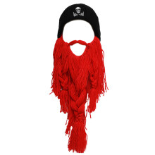 Elastic Windproof Beard Hat Balaclava-Skull red beard child