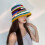 Winter Stripe Pattern Crochet Bucket Hat Ladies Commute-Blue 6