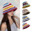 Winter Stripe Pattern Crochet Bucket Hat Ladies Commute-Blue 3