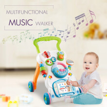 Multifunctional Toddler Trolley Sit-to-Stand Walker with Adjustable Height