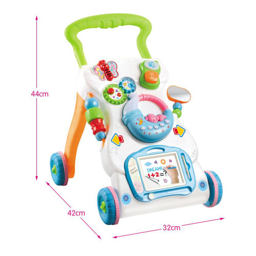 Multifunctional Toddler Trolley Sit-to-Stand Walker with Adjustable Height 1