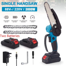Draadloze 6-inch mini-elektrische kettingzaag, draagbare accuzaag voor zagen en snoeien, krachtige motor en accu, voor uw veiligheid.