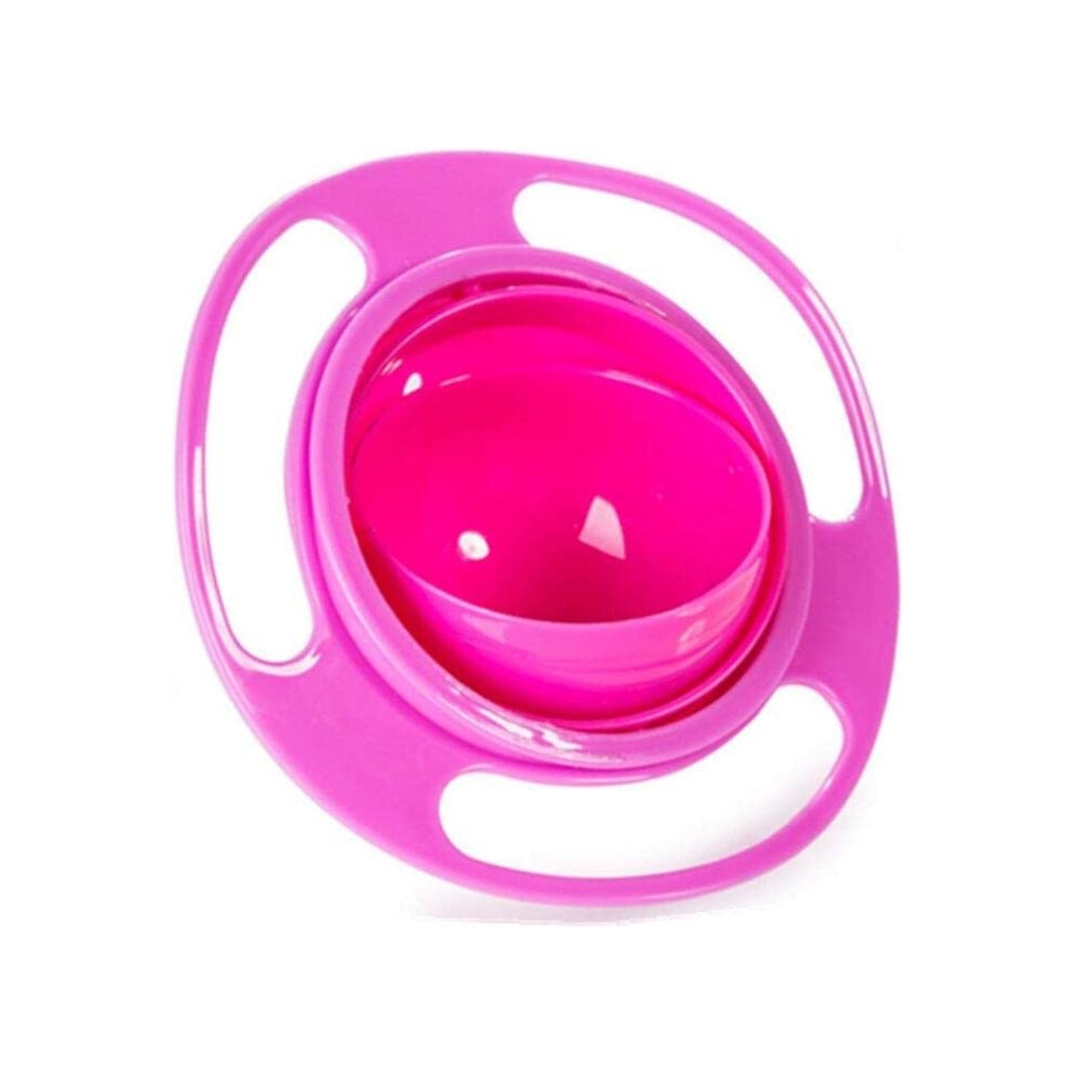 Spill Resistant Gyroscopic Bowl With Lid For Babies Toddlers Infants Pink