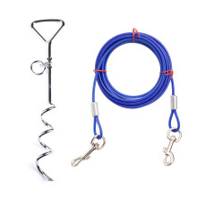 Dogs Leads Dogs Tie Out Cable & Stake-Blue Dog pile plus 5m wir