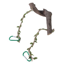 Bird Parrot Swing Hanging Toy Natural Wood Bird Cage Toy Holder
