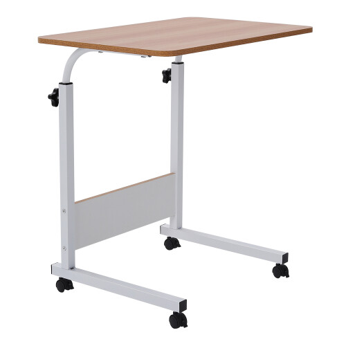Living And Home Height Adjustable Laptop Desk Overbed Desk with Wheels 1