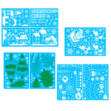 Adesivos eletrostáticos festivos, adesivos de Natal para janelas, decorações reutilizáveis de Papai Noel e flocos de neve, à prova d'água e