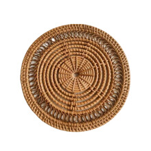 Woven Rattan Wall Basket Decor, Hand Woven Nordic Style Wall Decoration with Hollow Pattern, Versatile Bohemian Decor for Living Room Bedroom Bathroom