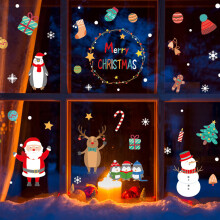 Magia de Natal: Adesivos de PVC reutilizáveis para janelas trazem alegria à decoração da sua festa natalina. Material premium garante fácil