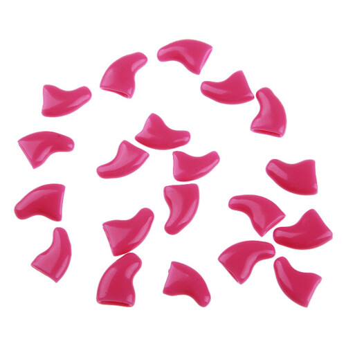 Soft Plastic Colorful Cat Nail Caps Claw Protector-rose red S