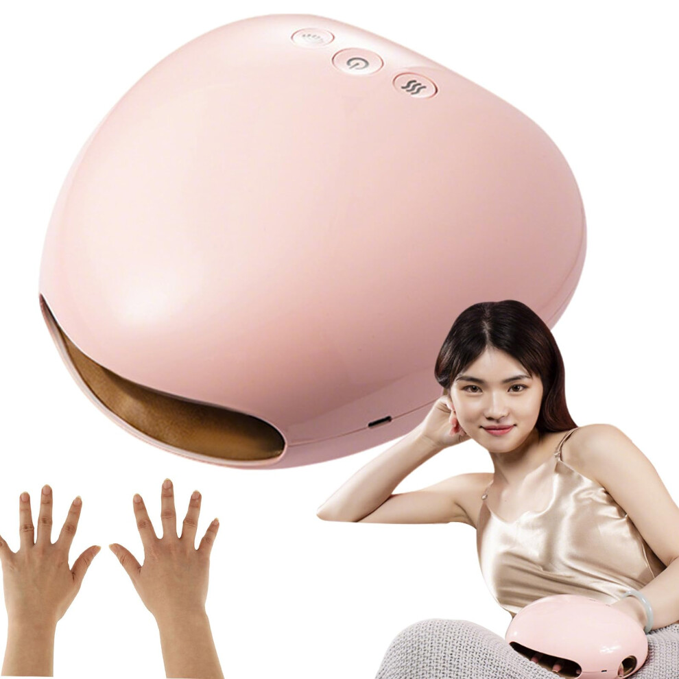 Cordless Electric Touch Screen Hand Finger And Wrist Massager Strong Compression Air Compression Heat Carpal Tunnel Pink