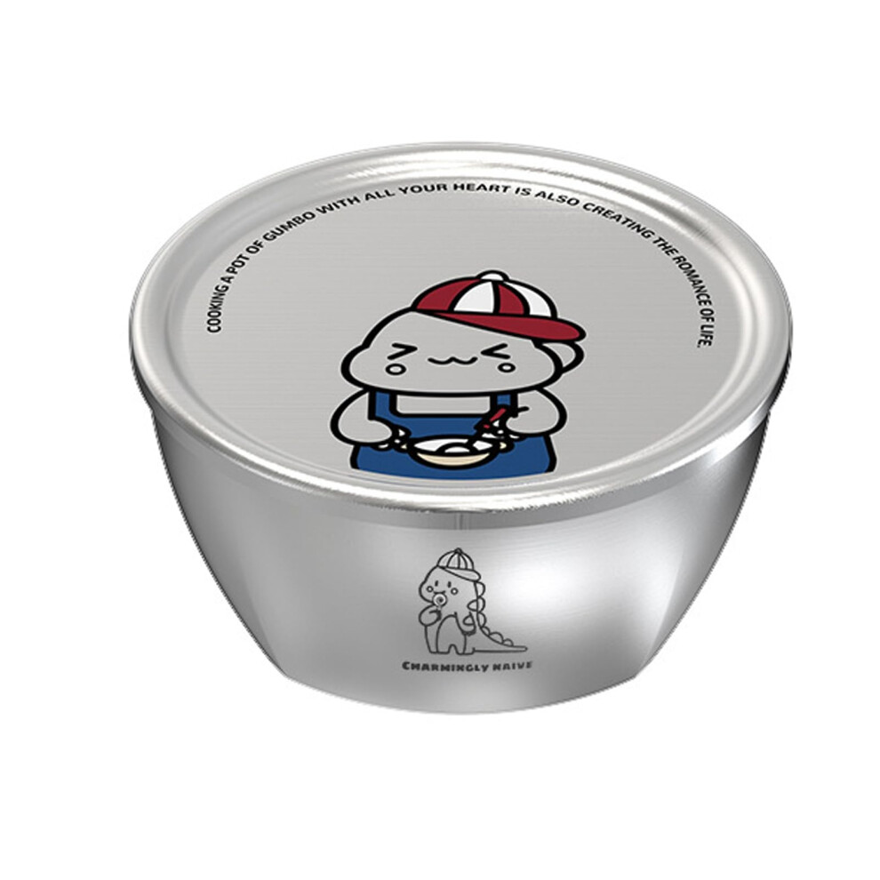Stainless Steel Rice Bowl With Lid Type+4 Cartoon Children's Bowl For Kindergarten