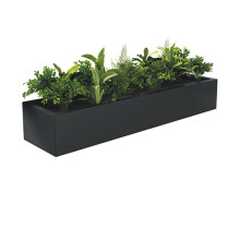 Fully Enclosed Balcony Flower Pot Planting Boxes, Hanging Flower Pot Planter, Black 80x20x13 cm Metal Iron Planters