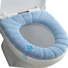 Winter Bathroom Toilet Protector With Convenient Handle-Blue