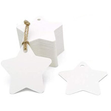 DIY-Bastelarbeit vom Feinsten: Geschenkanhänger mit schwarzem Stern, elegantes und stabiles Kraftpapier, vielseitig einsetzbar für alle Anlässe,