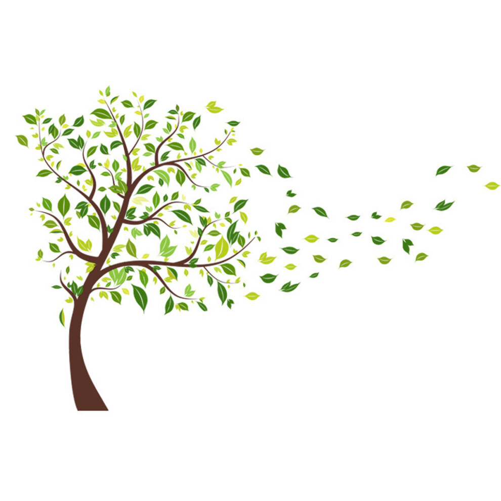 Nursery Kids Room Decoration with Nature Inspired Flying Leaves Wall Decor, Removable Vinyl Stickers for Smooth Surface Application, Non-toxic Eco-fri