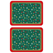 Felgekleurde papieren kerstbordjes voor een vrolijk feestmaal, bespaar tijd met opruimen dankzij het oliebestendige feestelijke servies,