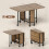 Homcom HOMCOM Mobile Drop Leaf Dining Table on Wheels with Shelf Light Brown 15