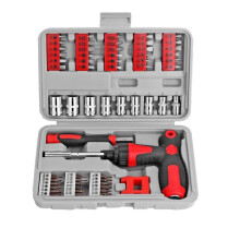 Telescopic Ratchet Screwdriver Socket Wrench Set Torx Hex Star Cross Bits 61Piece for Machine and DIY Projects
