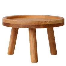 Wooden Flower Pot Stand Indoor Outdoor Round Plant Shelf Stool Balcony Succulent Base Holder
