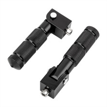 Motorcycle Foot Pegs AntiSkid 90Degree Folding Support Rod Passenger Pegs Black For Scooters Bicycles Electric Bike