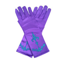 Girls Ice Princess Long Gloves Sequins Print Kids Size Dress Up Party Gloves