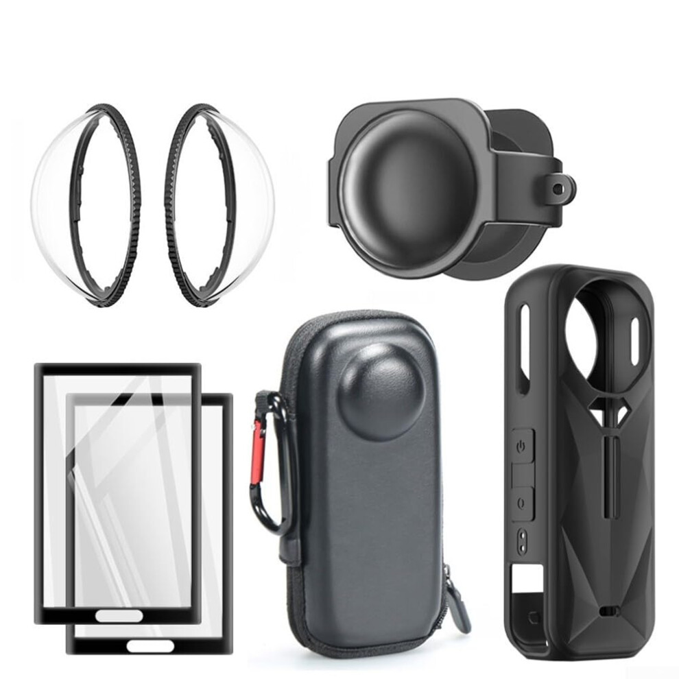 Hard Shell Case, Lens Cover, Screen Film, Compatible With Action Camera X5 9339159501405