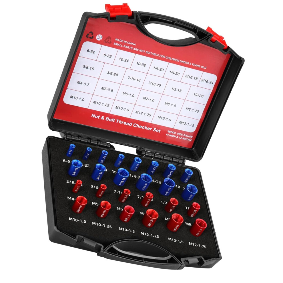 26 Piece Nut And Fastener Thread Checker Precision Thread Identifier For Accurate Measurement And Thread Size Id 9067246094065