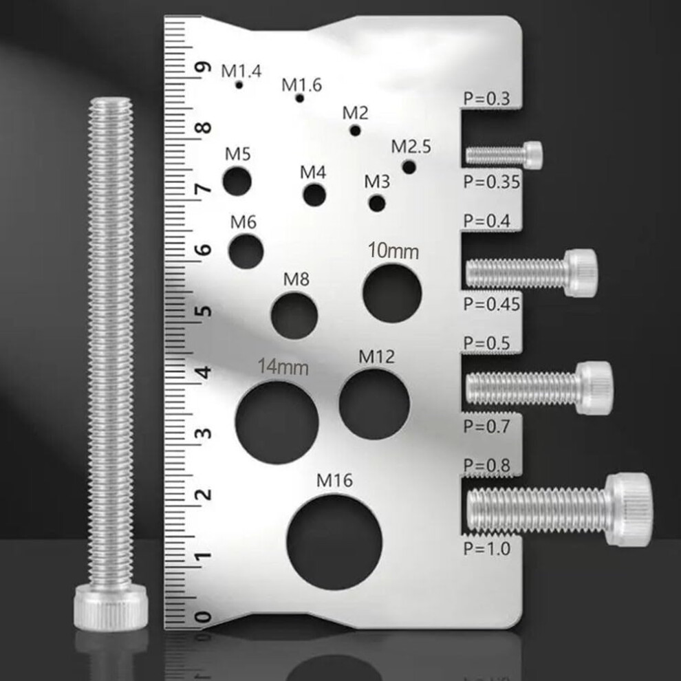 Screw Thread Pitch Gauge Ruler Measuring Tool Metric Stainless Steel For Bolts And Nuts 9105992488988