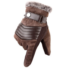 Ski Gloves Winter Men's Touch Screen Warm Full Finger Brown Solid Glove For Outdoor Sport