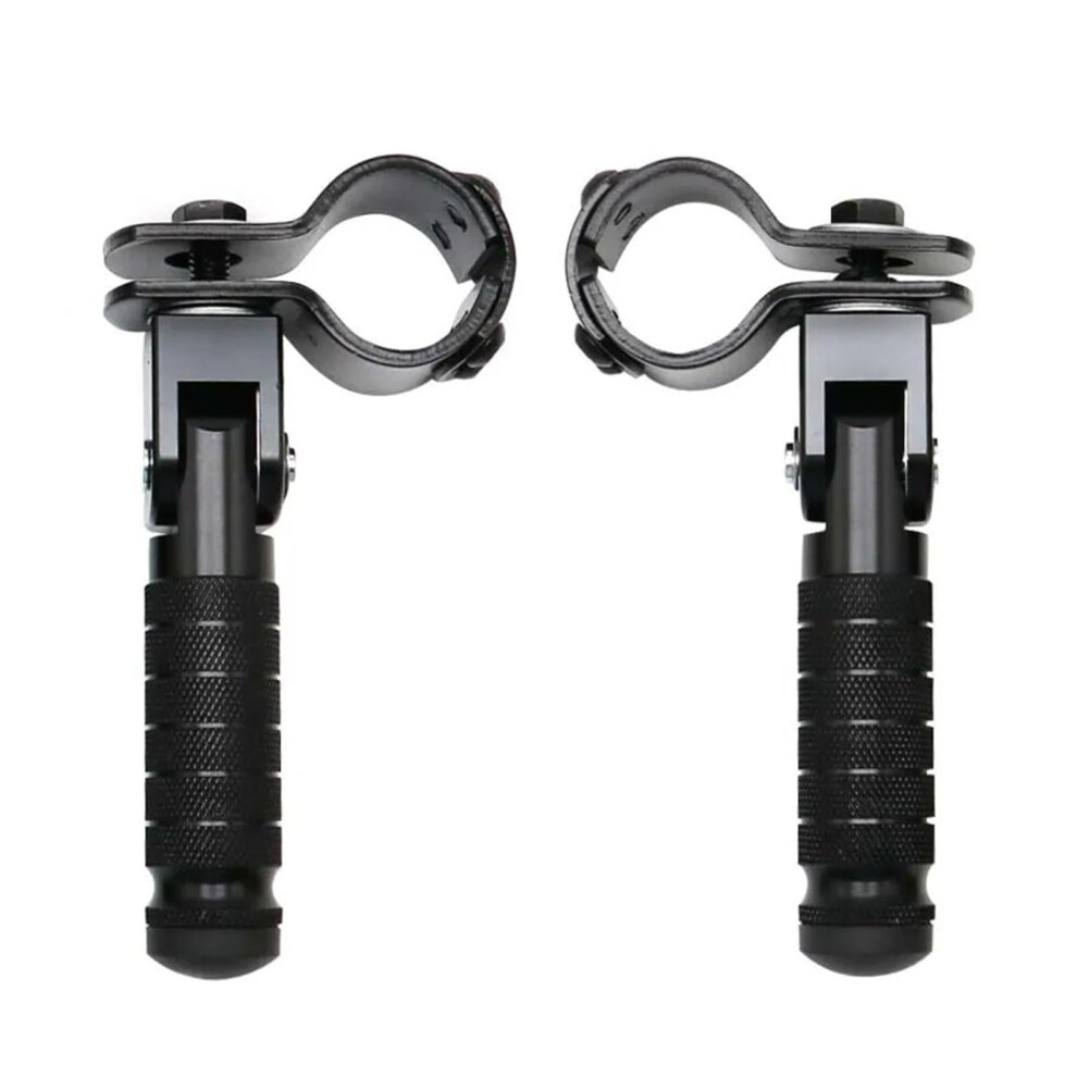 Motorbike Foot Pegs Cnc Aluminum Universal Pedals Folded Footrest Brake Shift Pedals Black 9323874238845