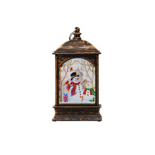 Kerstlantaarns met LED-vlameffect op batterijen, vintage design, kerstman/sneeuwbollantaarn voor binnen en buiten, voor een feestelijke sfeer.