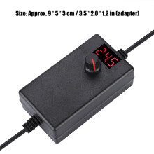 24W 2A 3-12V Netzteil Ladeadapter mit LED-Anzeige, Schwarz