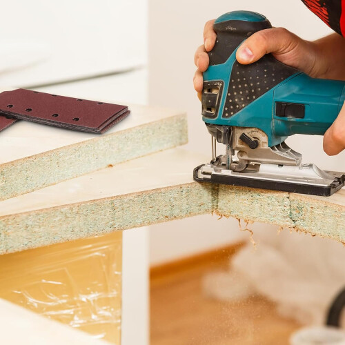 8 Hole Rectangular Flocking Sandpaper Sheets Grit 80 For Air Grinder Combination Set Abrasive Paper 2