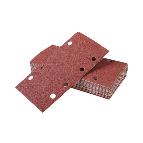 8 Hole Rectangular Flocking Sandpaper Sheets Grit 80 For Air Grinder Combination Set Abrasive Paper 1
